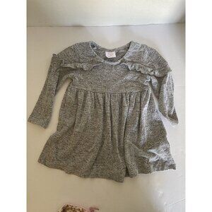 Wonder Nation girl's grey long sleeve dress with ruffles size 12M